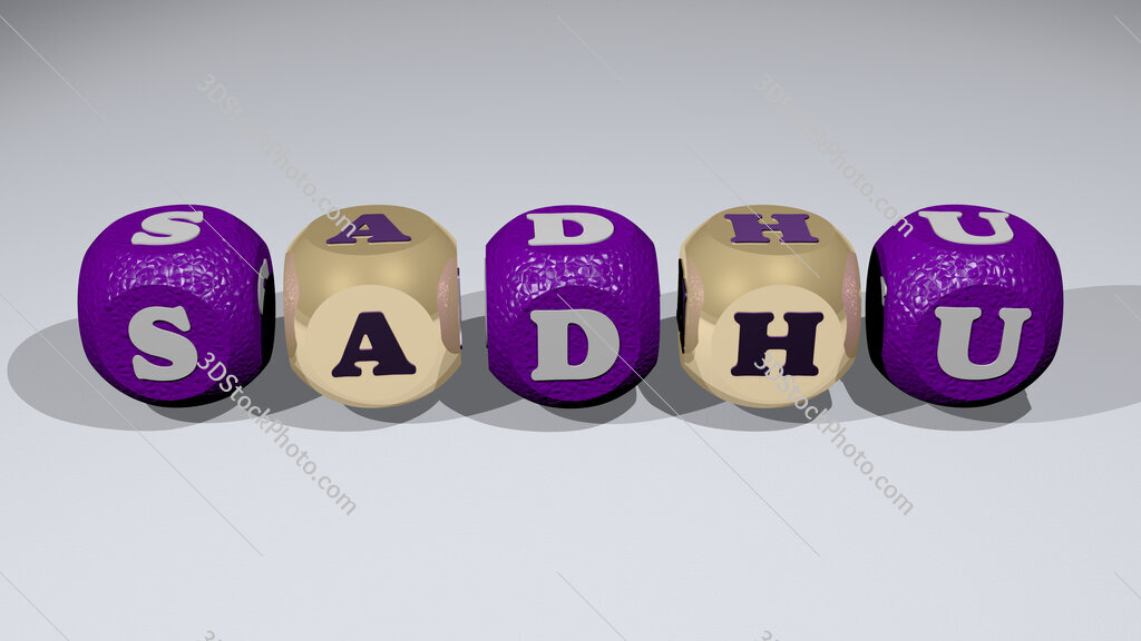 sadhu text of cubic individual letters