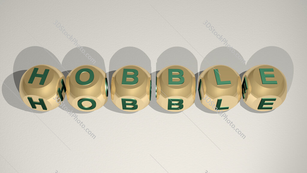 hobble text of cubic individual letters