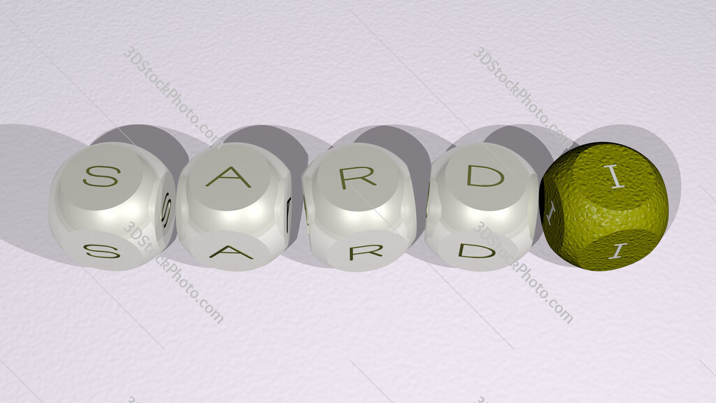 Sardi text of cubic individual letters