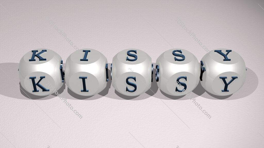 Kissy text of cubic individual letters