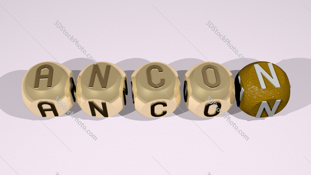 Ancon text of cubic individual letters
