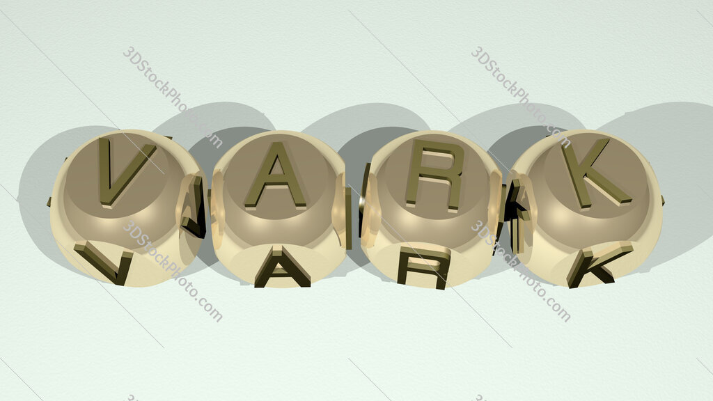 Vark text of cubic individual letters