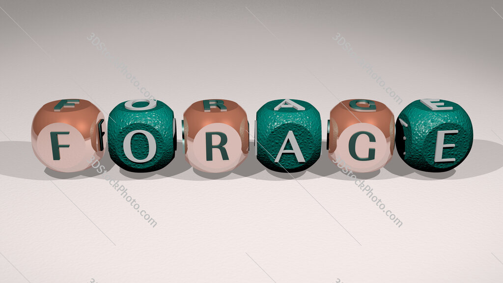 Forage text of cubic individual letters