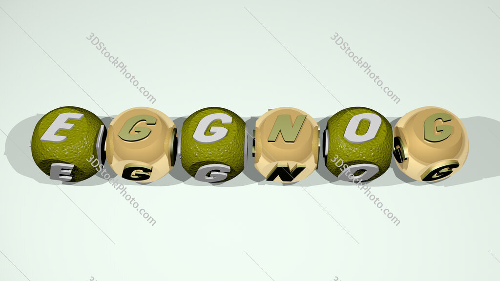 eggnog text of cubic individual letters