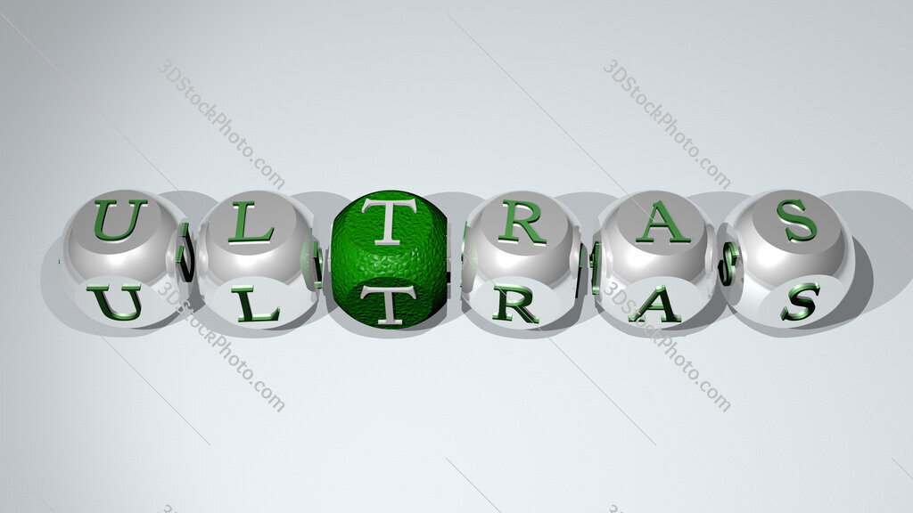 Ultras text of cubic individual letters