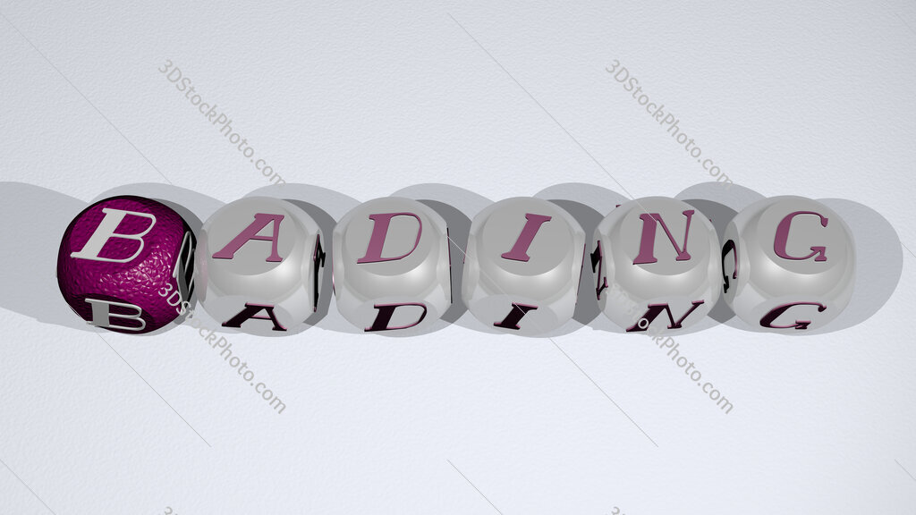 Bading text of cubic individual letters