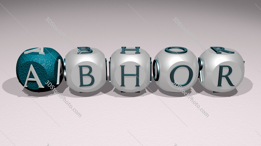 Abhor text of cubic individual letters