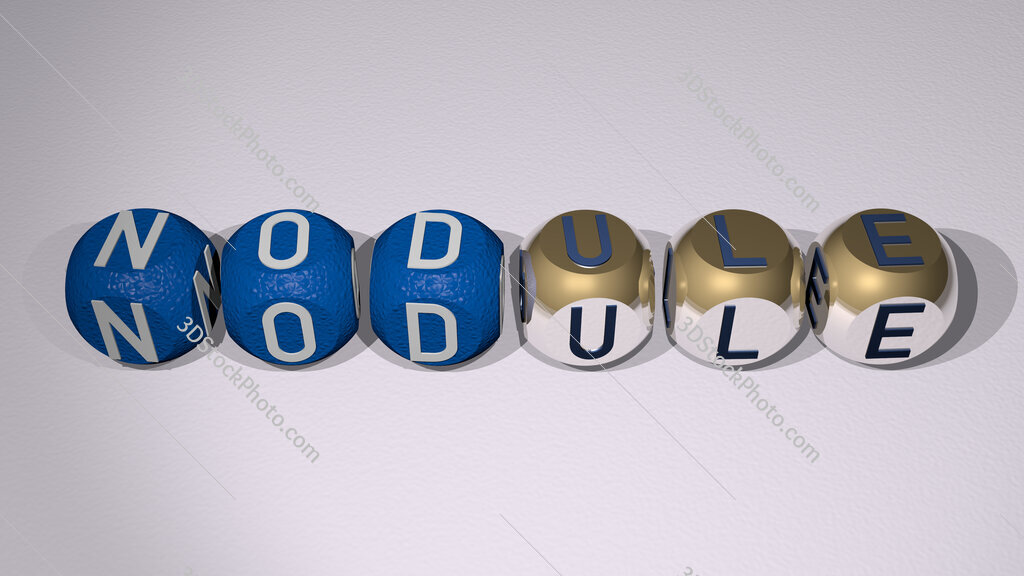 Nodule text of cubic individual letters