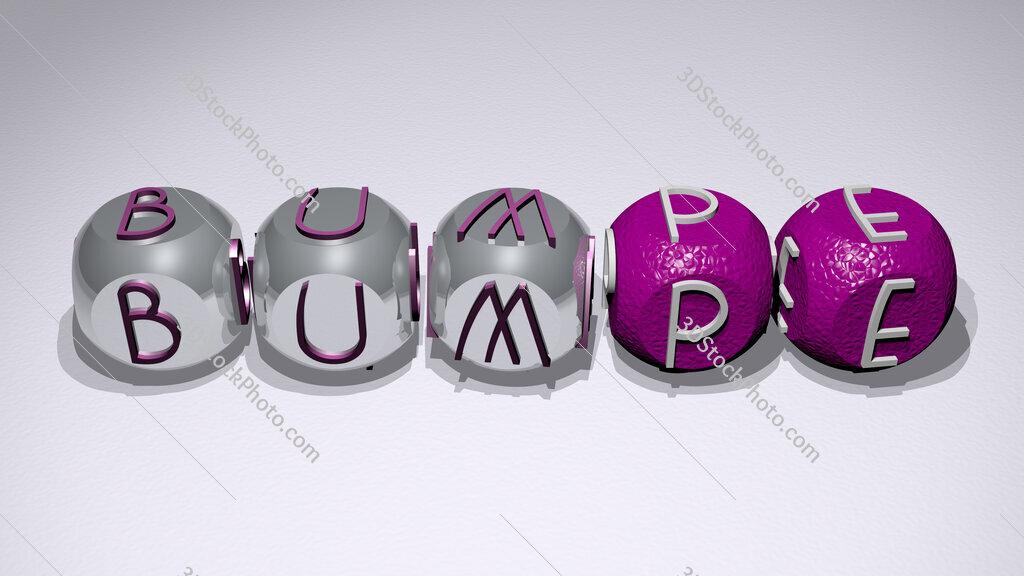 Bumpe text of cubic individual letters