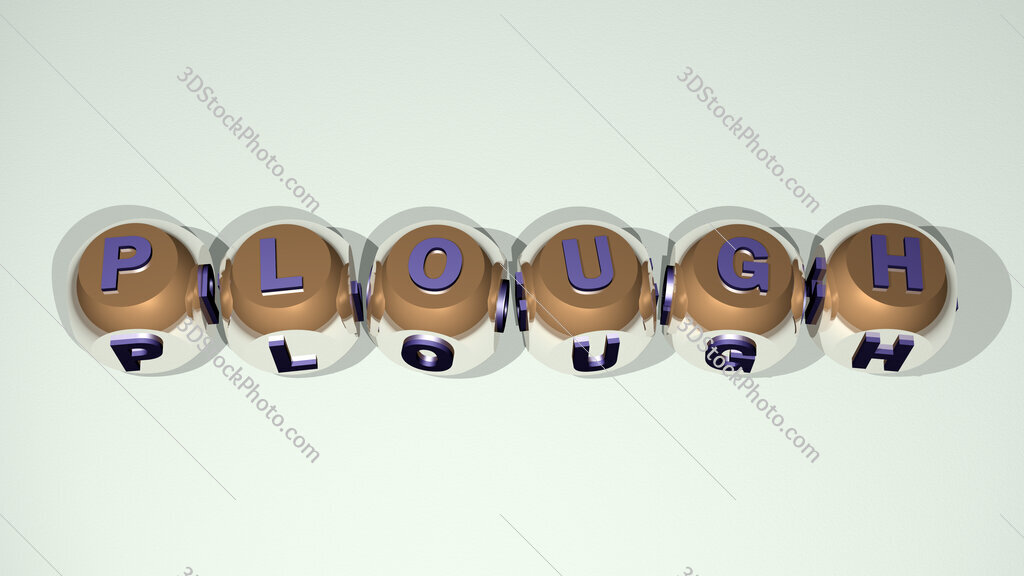plough text of cubic individual letters