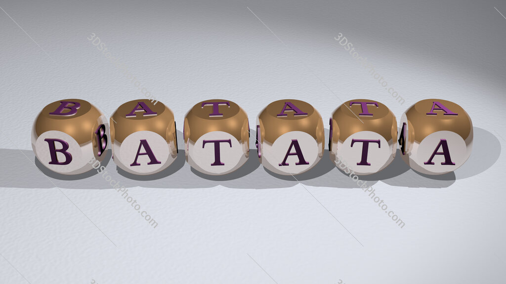 Batata text of cubic individual letters