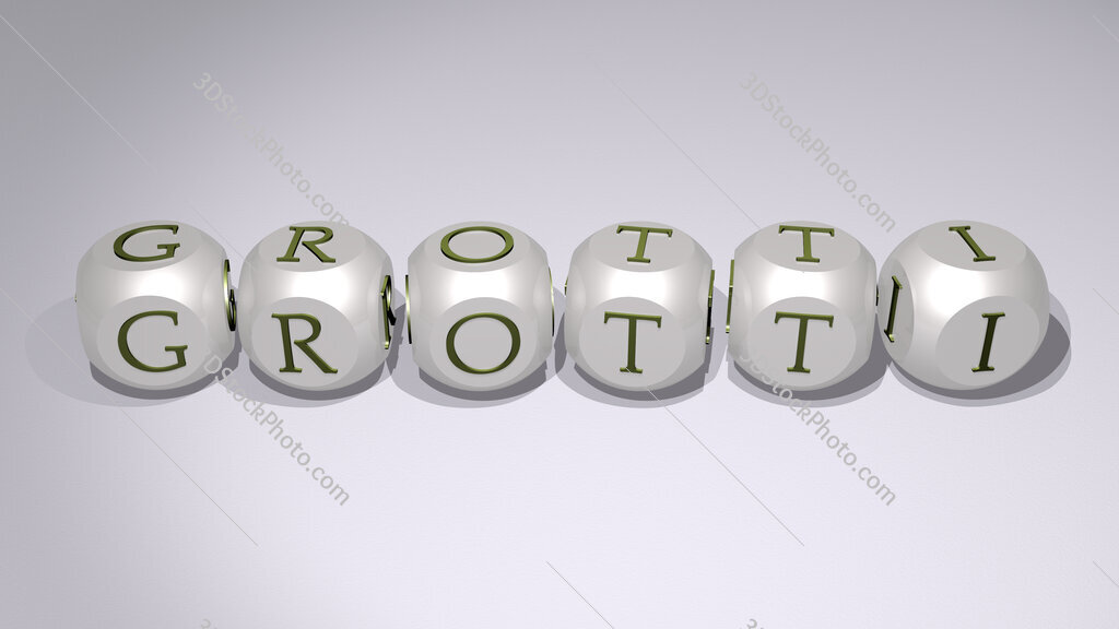 Grotti text of cubic individual letters