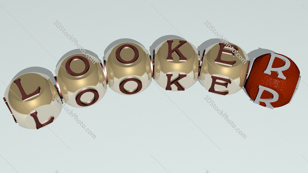 Looker curved text of cubic dice letters