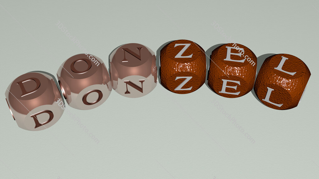 Donzel curved text of cubic dice letters