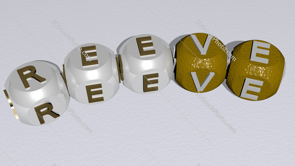 Reeve curved text of cubic dice letters