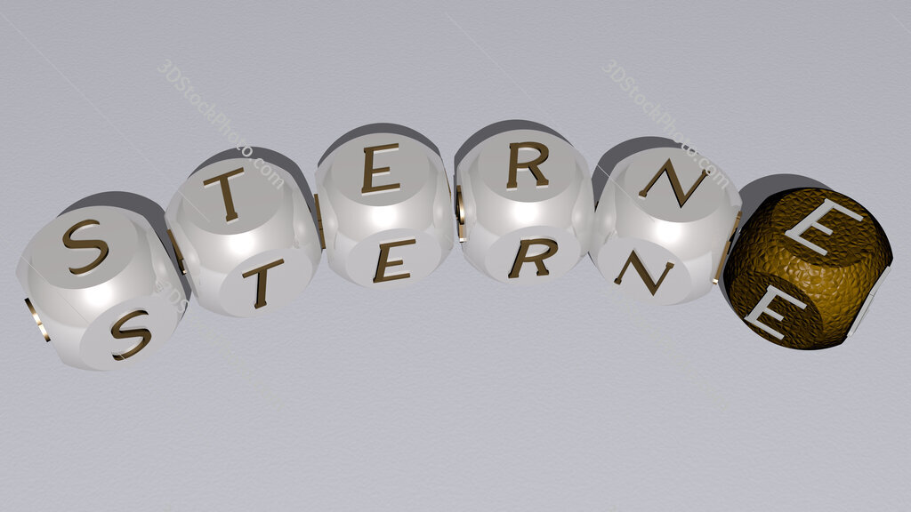Sterne curved text of cubic dice letters