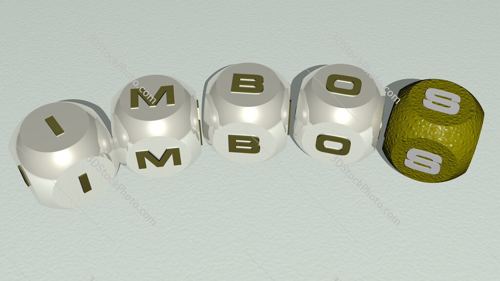 Imbos curved text of cubic dice letters