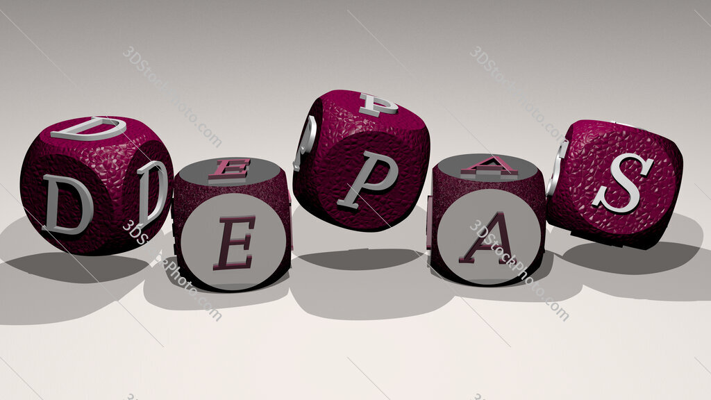 Depas text by dancing dice letters