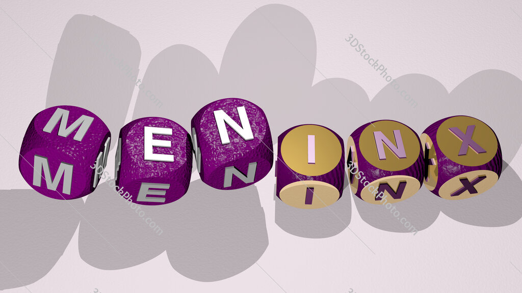 Meninx text by dancing dice letters