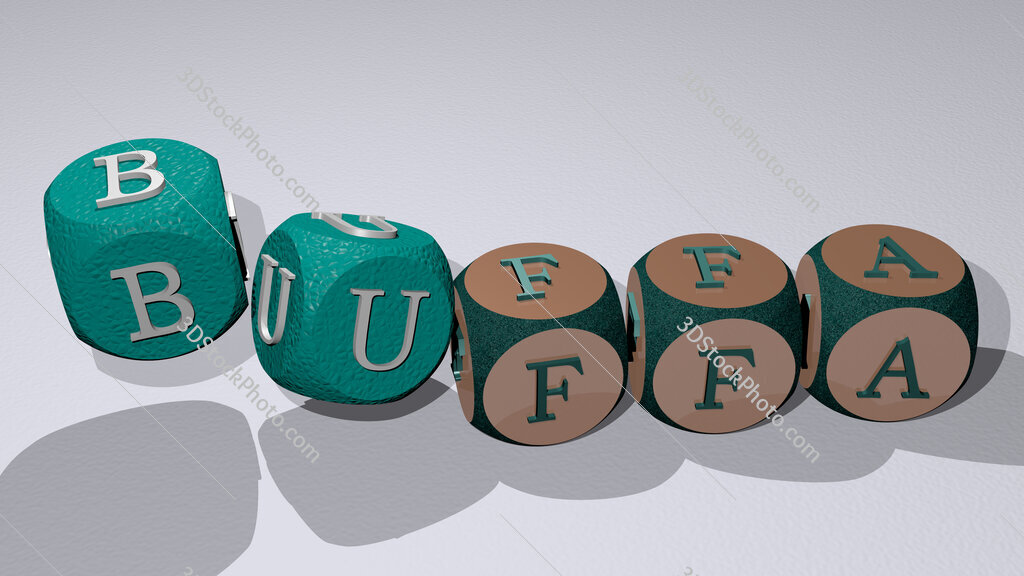 Buffa text by dancing dice letters