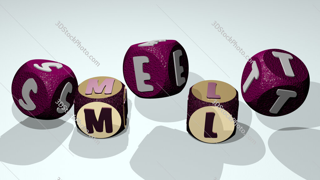 Smelt text by dancing dice letters