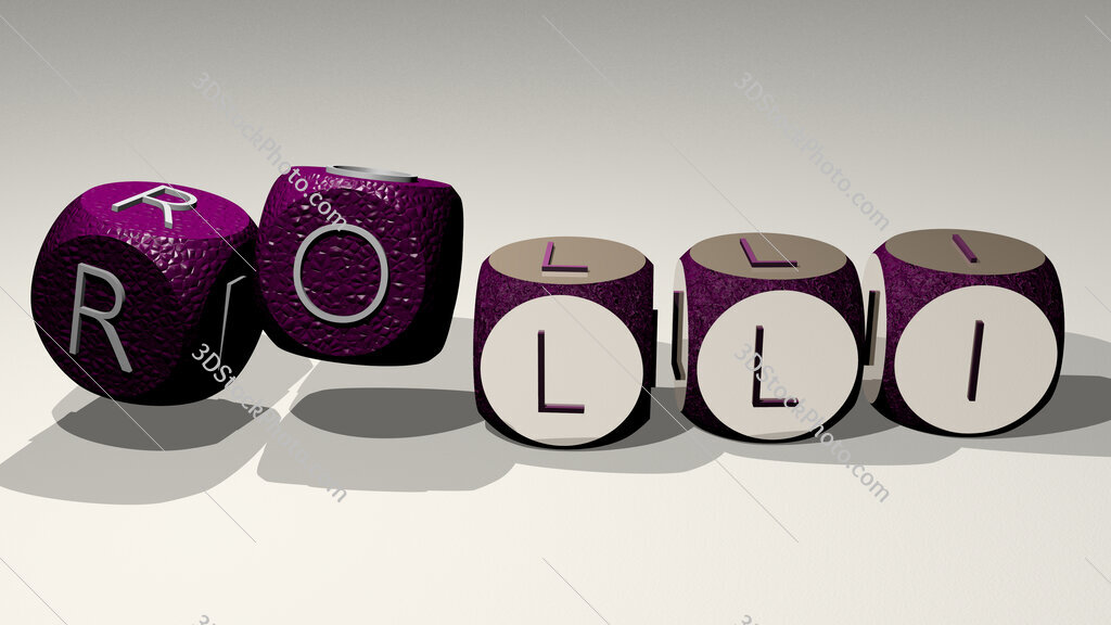 Rolli text by dancing dice letters