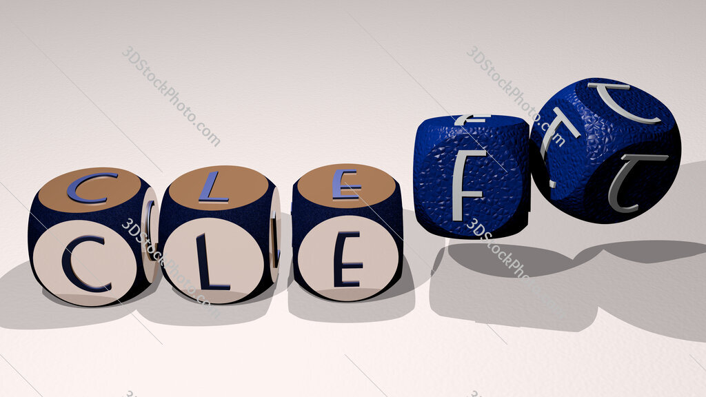 Cleft text by dancing dice letters