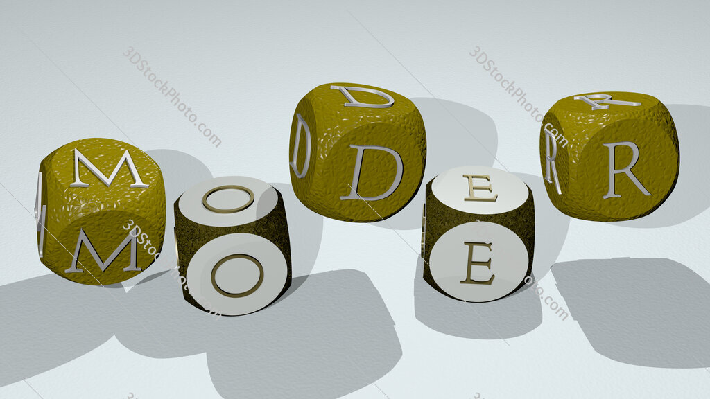 Moder text by dancing dice letters