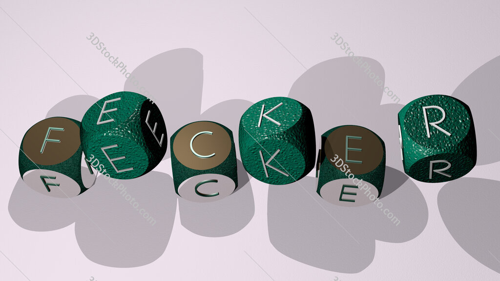 Fecker text by dancing dice letters