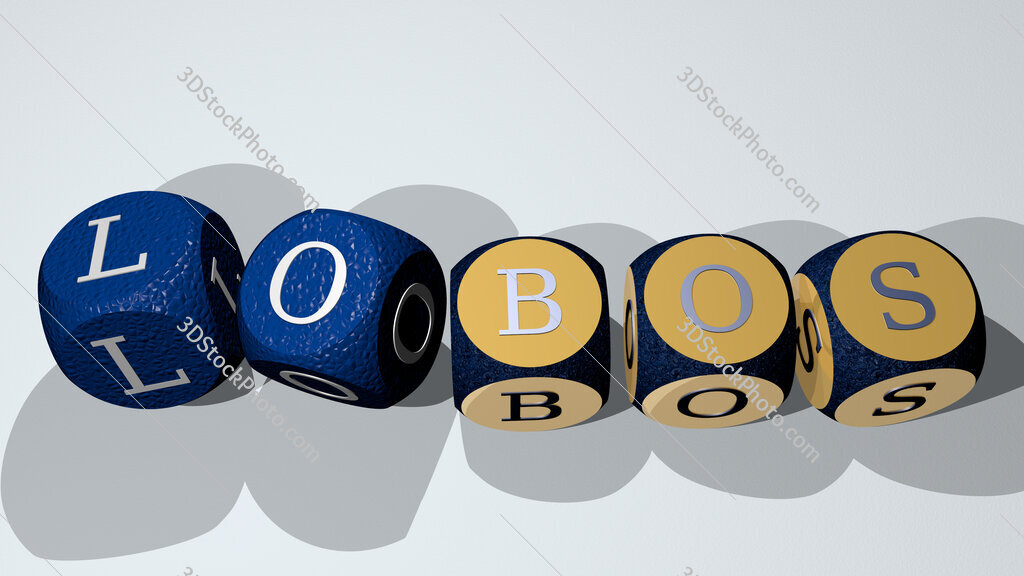 Lobos text by dancing dice letters