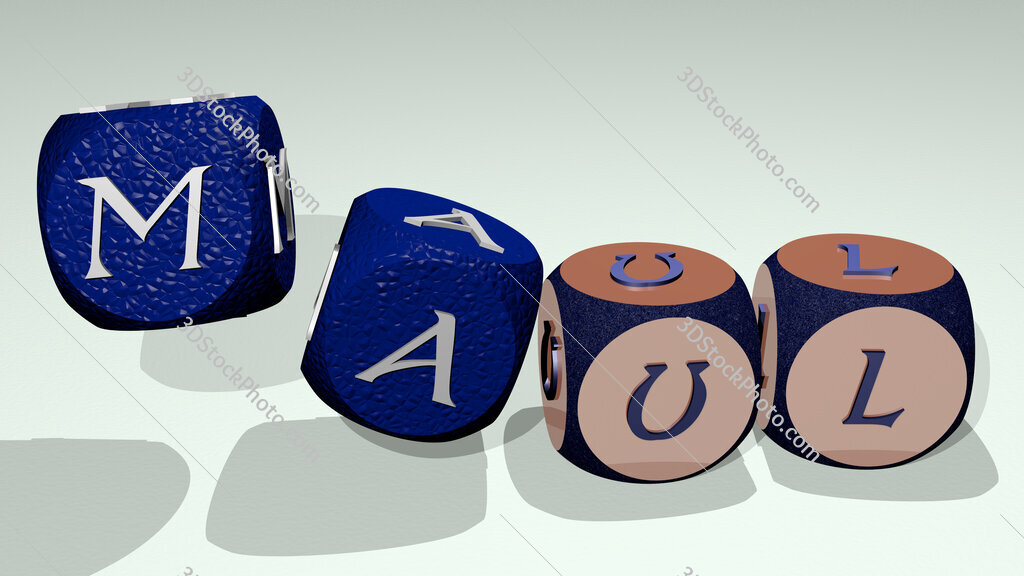 Maul text by dancing dice letters