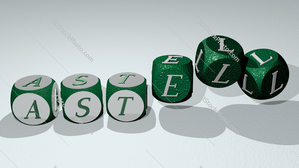 Astell text by dancing dice letters
