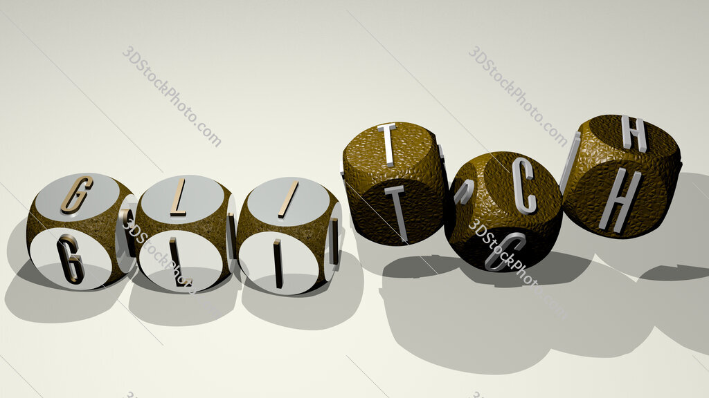 Glitch text by dancing dice letters