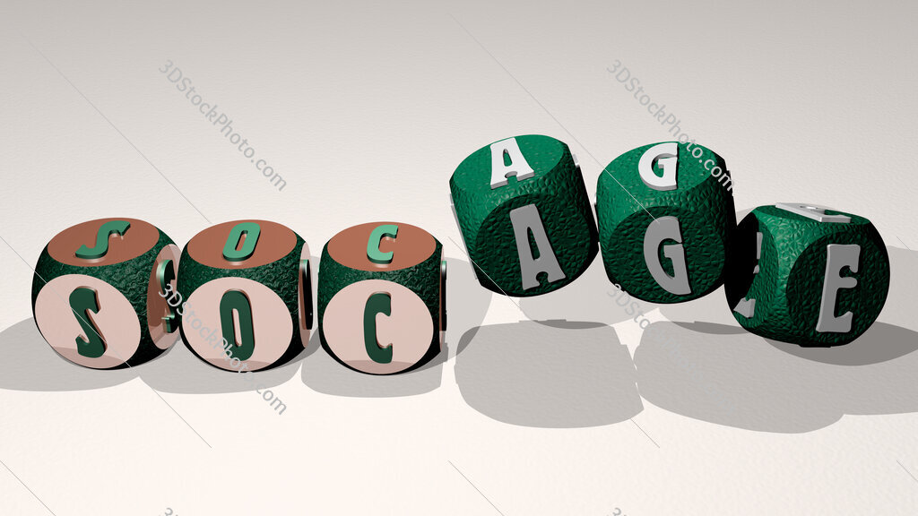 socage text by dancing dice letters