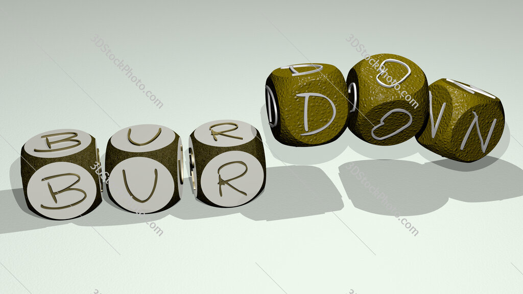 Burdon text by dancing dice letters