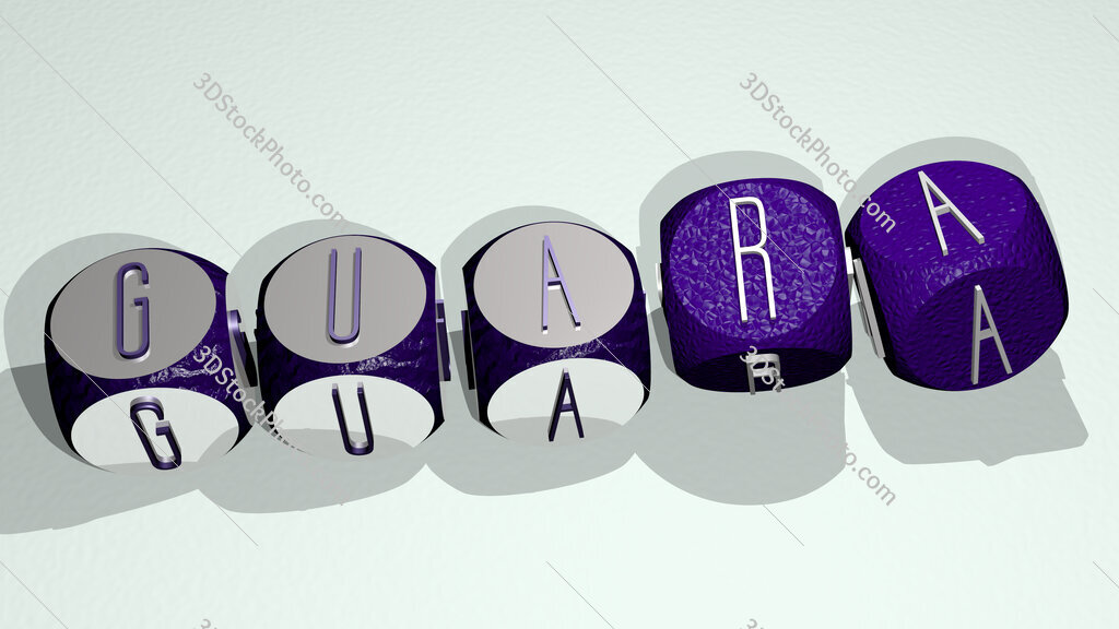 Guara text by dancing dice letters