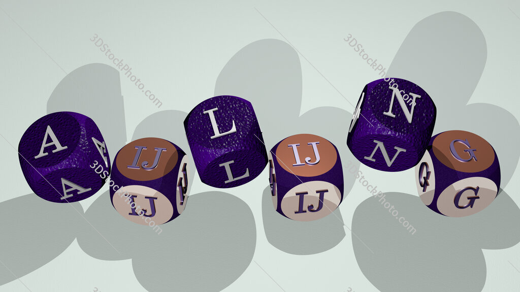 Ailing text by dancing dice letters