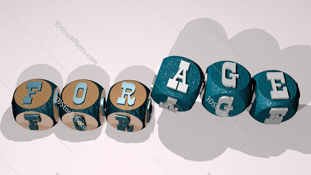 Forage text by dancing dice letters