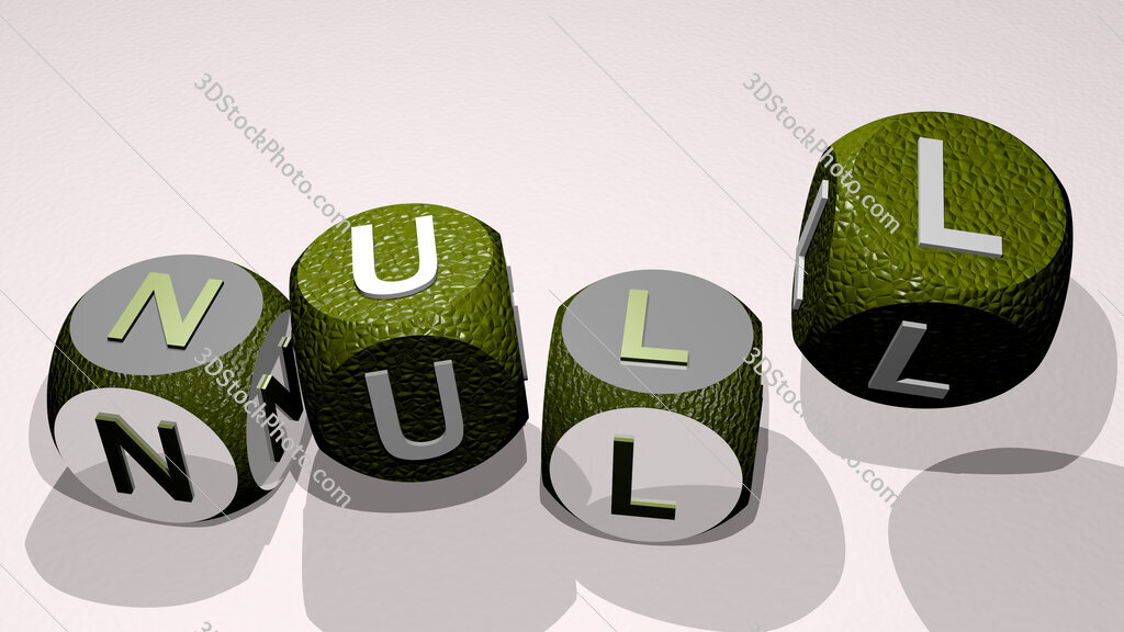 NULL text by dancing dice letters