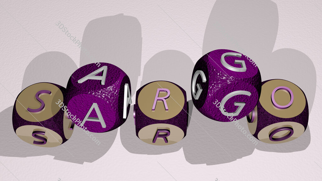 Sargo text by dancing dice letters