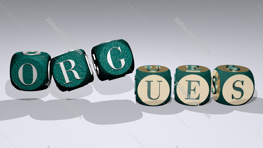 Orgues text by dancing dice letters