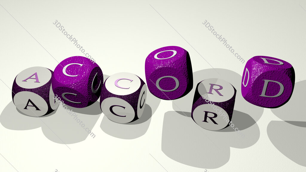 accord text by dancing dice letters