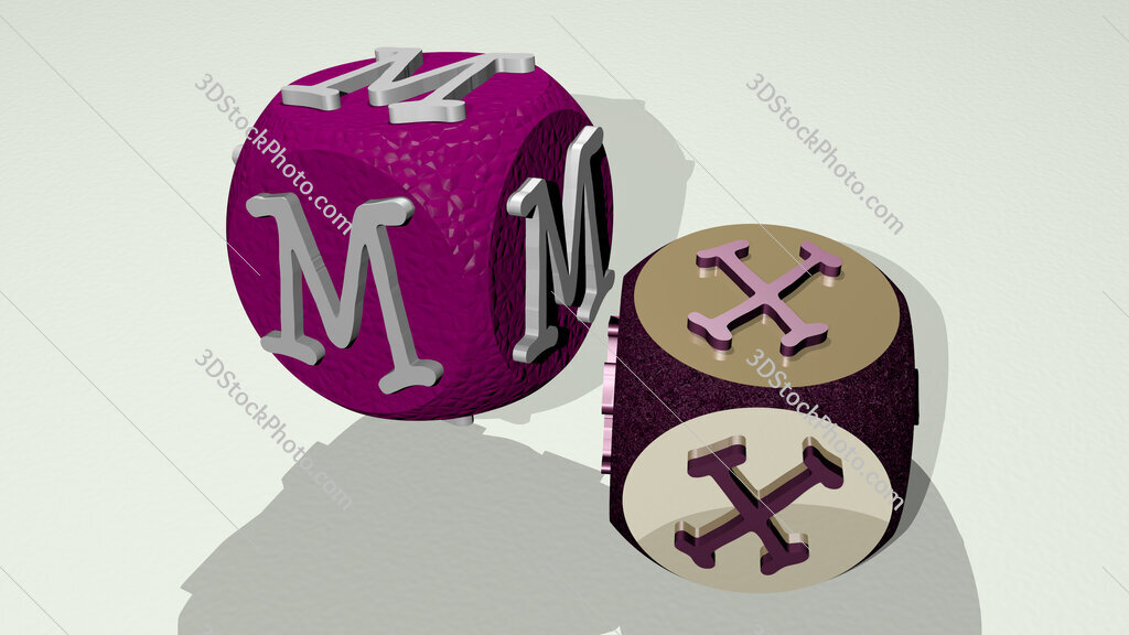 MX text by dancing dice letters