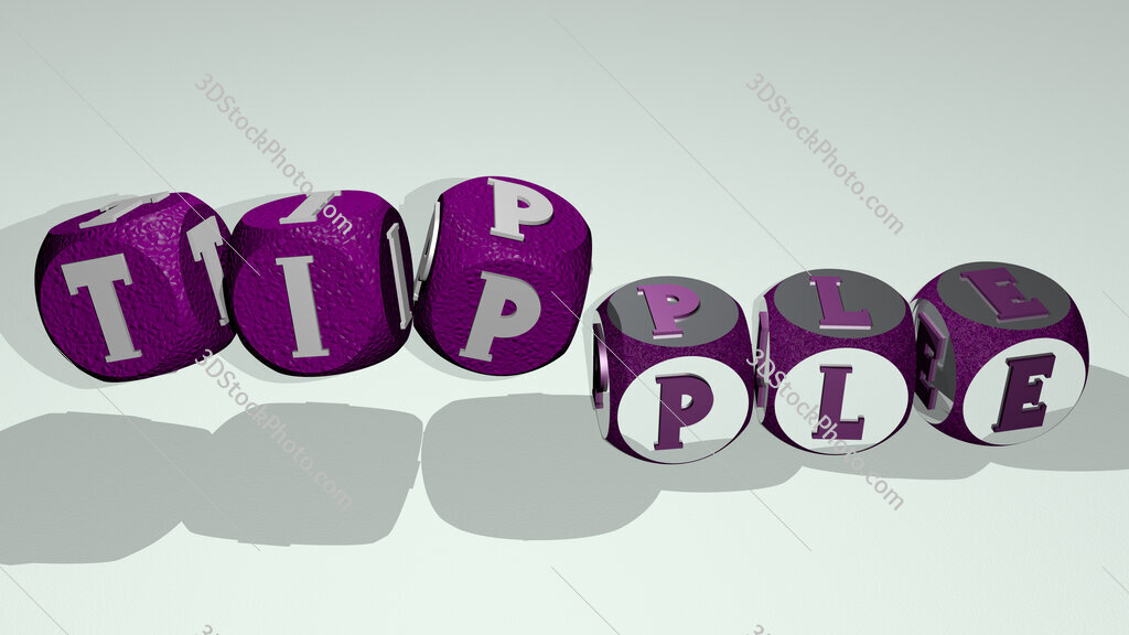 tipple text by dancing dice letters