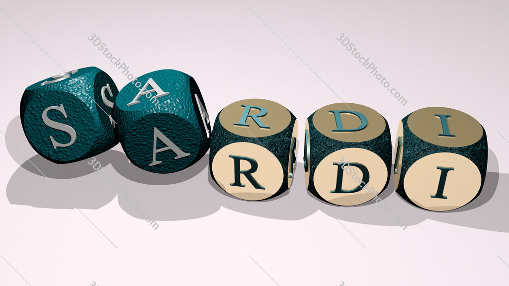 Sardi text by dancing dice letters