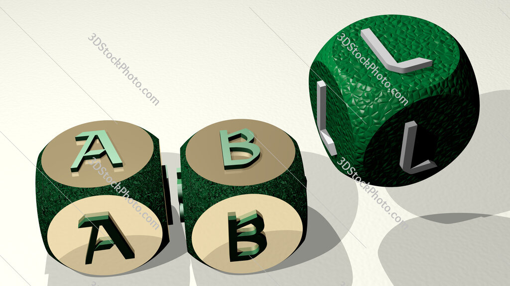 ABL text by dancing dice letters
