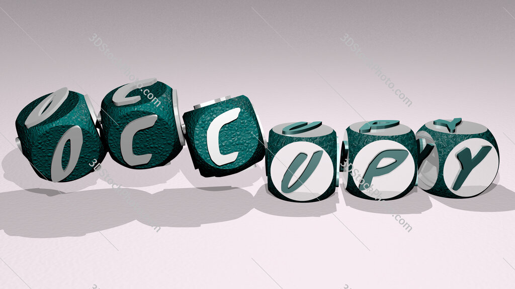 Occupy text by dancing dice letters
