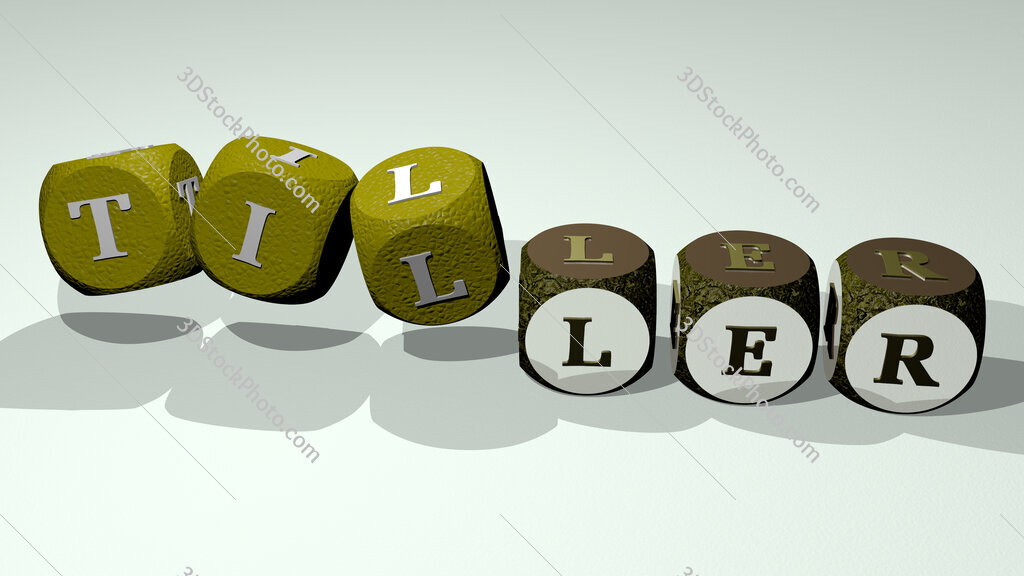 Tiller text by dancing dice letters