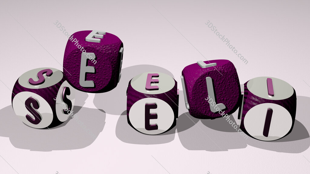 Seeli text by dancing dice letters