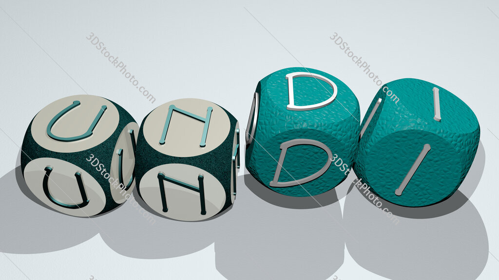 Undi text by dancing dice letters